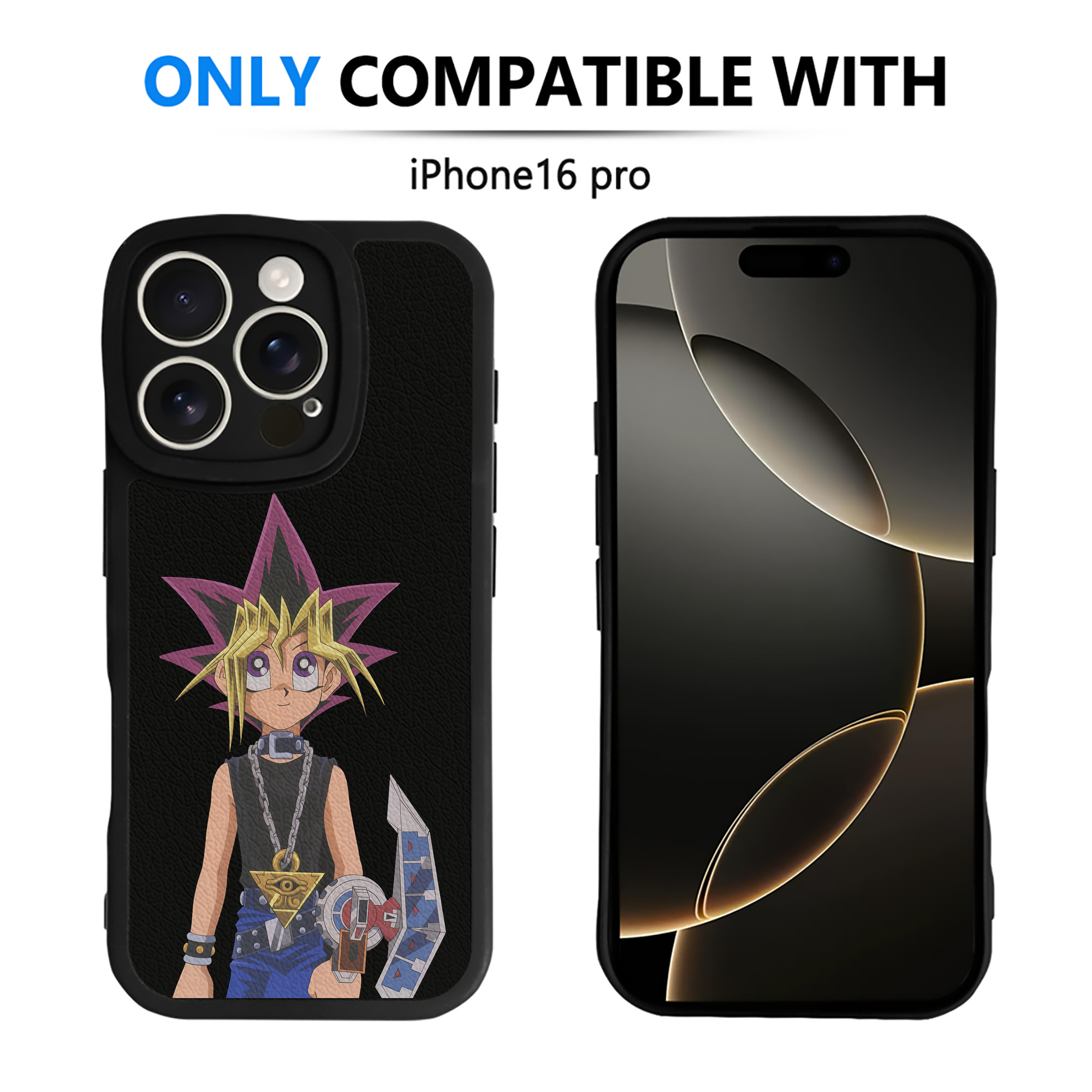 （画像用） 遊☆戯☆王 Yu-Gi-Oh! 【iPhone 16シリーズ対応】シリコンスマホケース（レザー調） 材質：シリコン